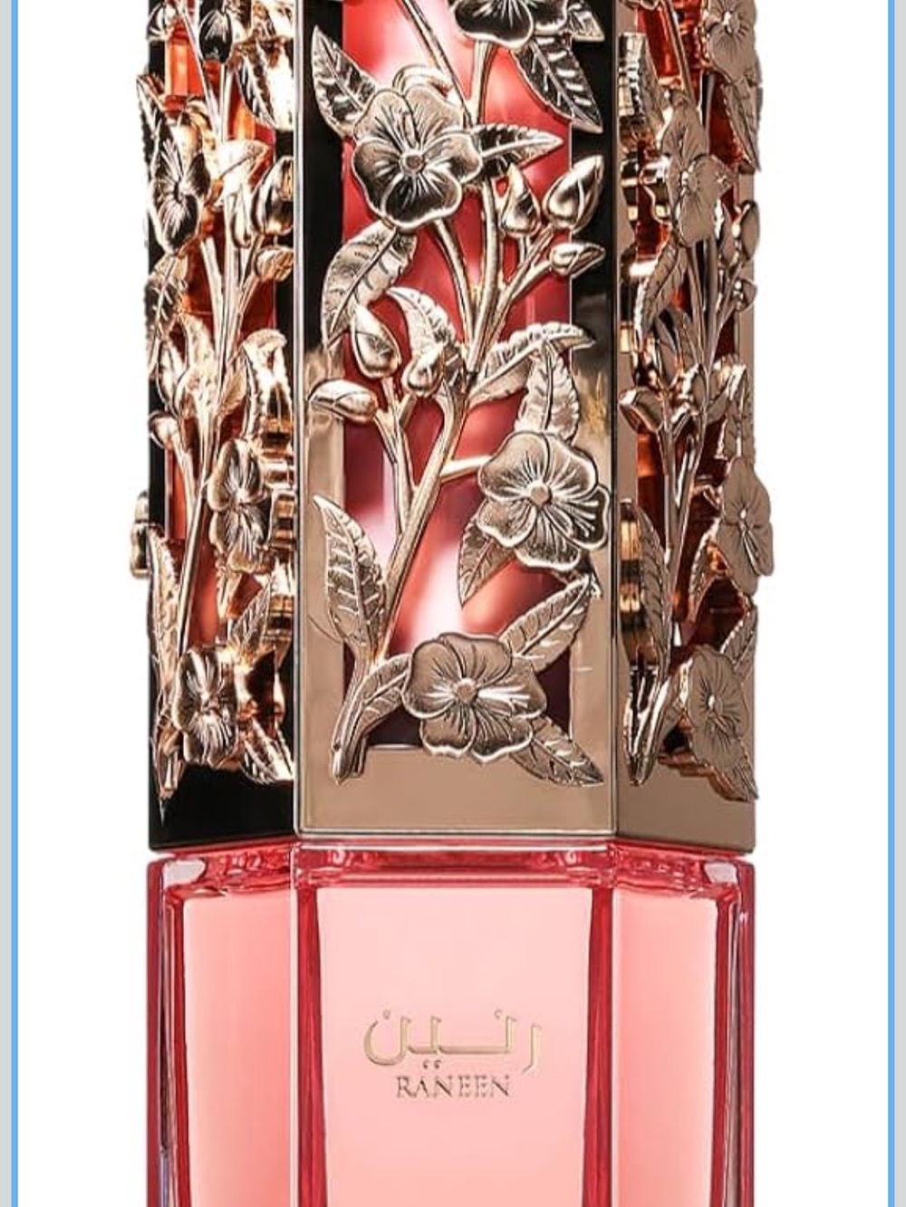 Raneen Pink & Gold Floral Lattafa Perfume Bottle 2.7 FL.OZ New in Box